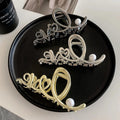 Love letter metal gripper for women, high-end hair volume, hair clip, headwear, large shark clip on the back of the head