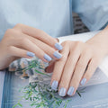 Gel manicure stickers 16 stickers semi-cured phototherapy stickers full stickers semi-baked nail stickers ready-made 5d jewelry ice transparent finished product