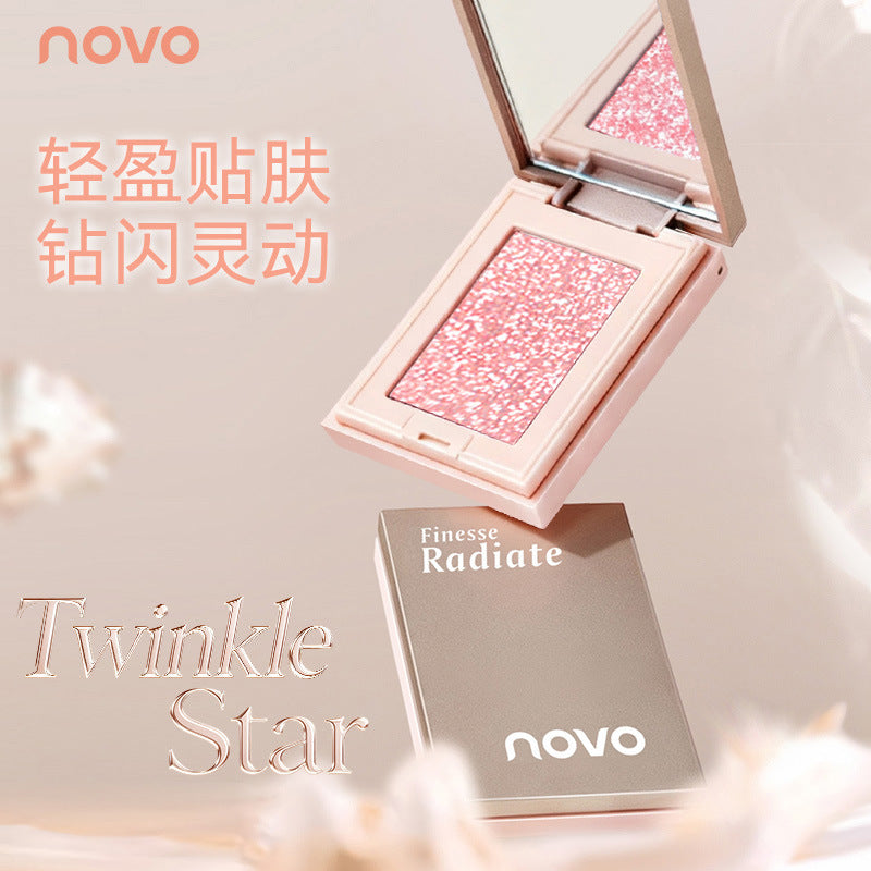 Makeup novo hengyao rongguang single color eye shadow powder pearlescent flash fine shimmer stereo brightening highlighter powder multi-purpose in one plate