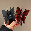 Minimalist korean style plastic hair clip - large butterfly claw clip for women's back of head - versatile shark clip - new 2024 collection