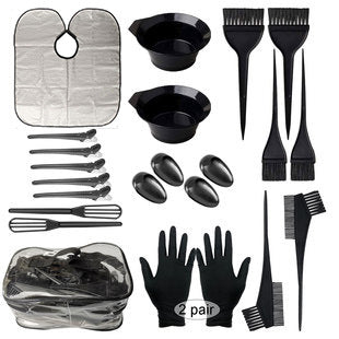 Amazon bestseller: 22-piece pvc hair dye kit - diy hair coloring bowl/brush/ear covers/gloves/hair dye comb