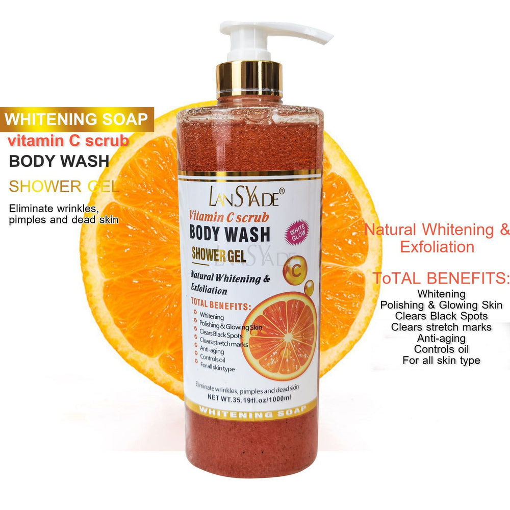 vitaminc wash long-lasting fragrance deep cleansing and moisturizing vitamin c scrub shower gel 1000ml