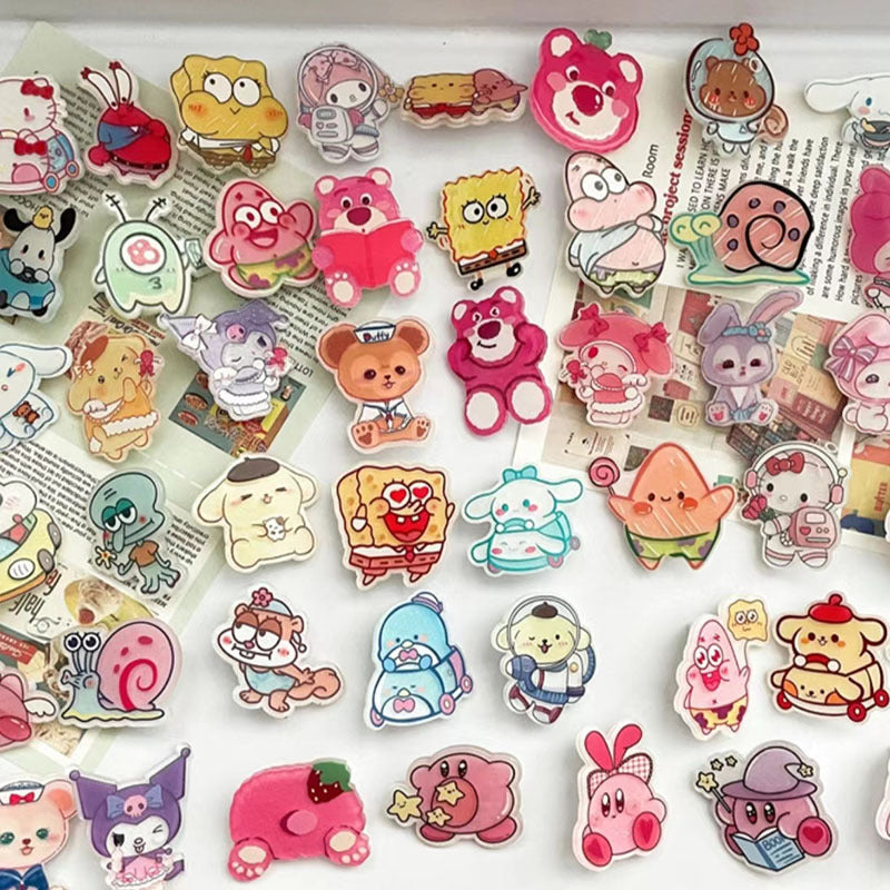Purple hair clips - 50 piece set: cute hair clips, sweet & girly bang clips, japanese style cartoon hair accessories