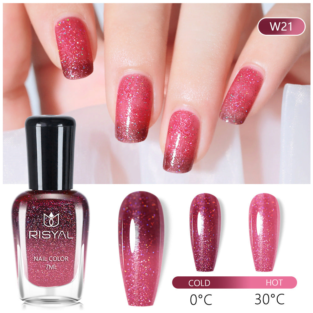Risyal color-changing nail polish 7ml - no bake, quick dry, peel-off, wholesale, cross-border exclusive, gradient nail polish