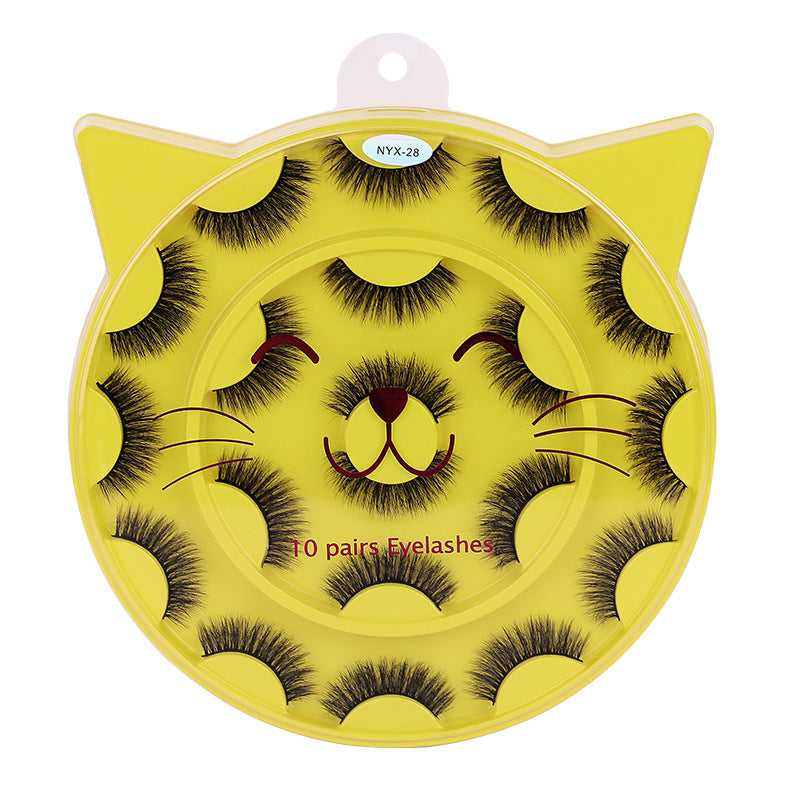 European and american fluffy false eyelashes, thick 3dstereo soft layered hard stem eyelashes, one whole strip, wholesale
