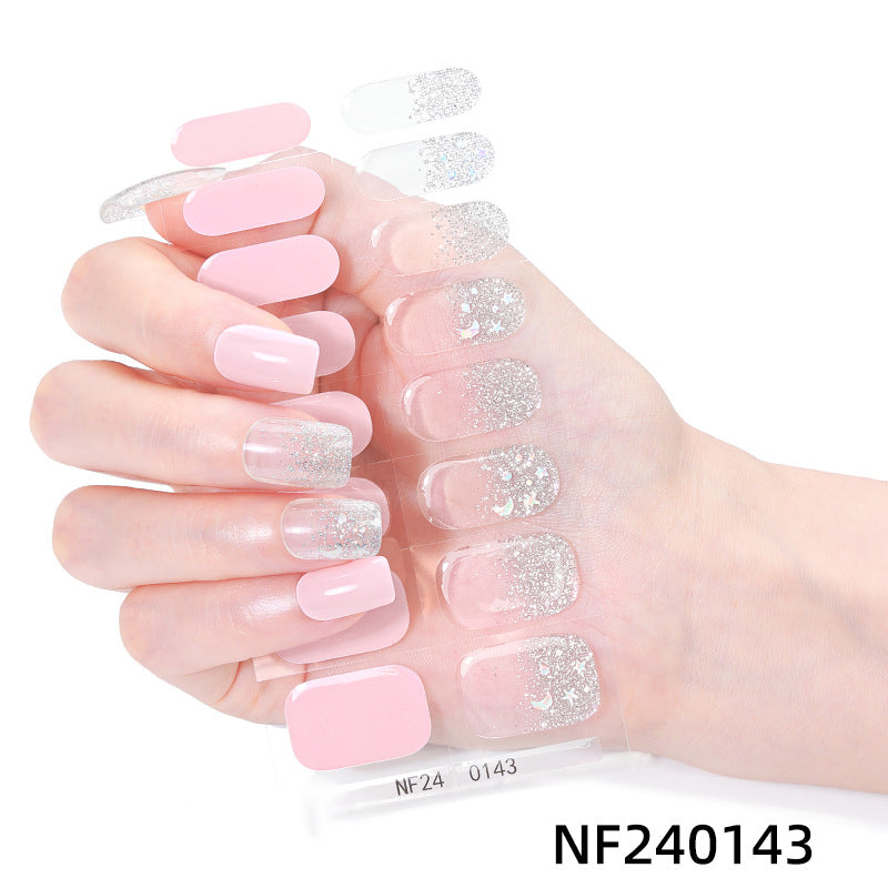 Zhengxiang personalized gel manicure stickers french butterfly onion powder smudged uv photo lamp semi-baked semi-cured nail stickers