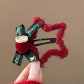 Red star hair clip for women, 2025 new year style, bangs clip, bow edge clip, hair styling tool, christmas hair accessory clip