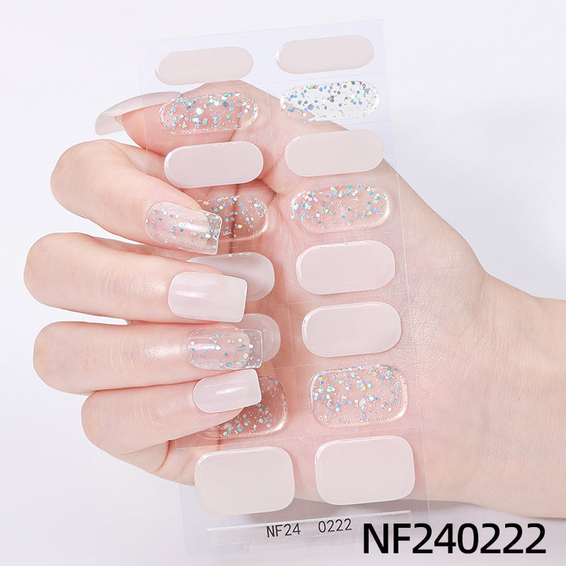Zhengxiang personalized gel manicure stickers onion powder jumping color nail polish film korean uv photo lamp hardening semi-cured nail stickers
