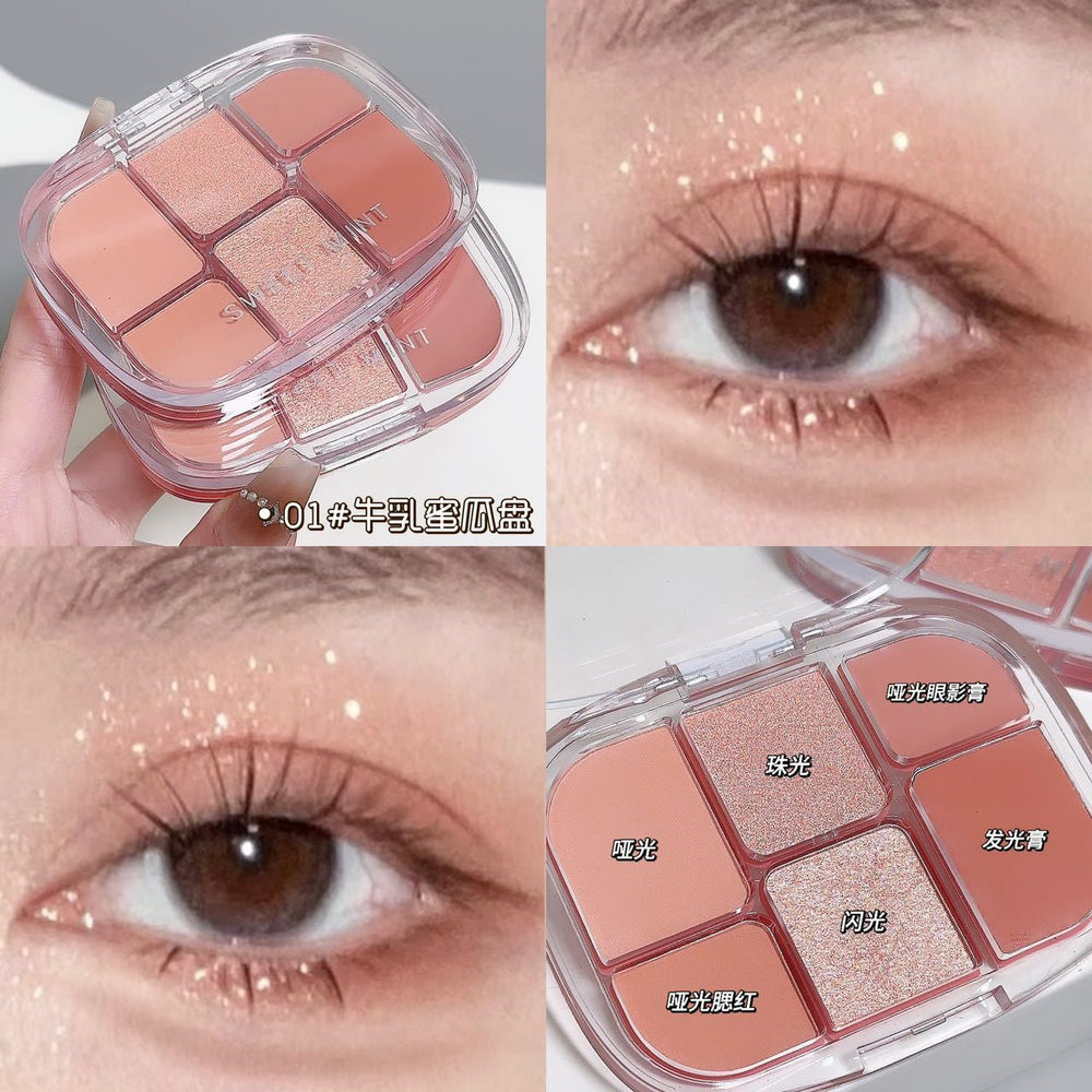Sweet mint new multifunctional all-in-one palette: shimmer, matte, everyday light makeup, contour, blush, and eyeshadow palette
