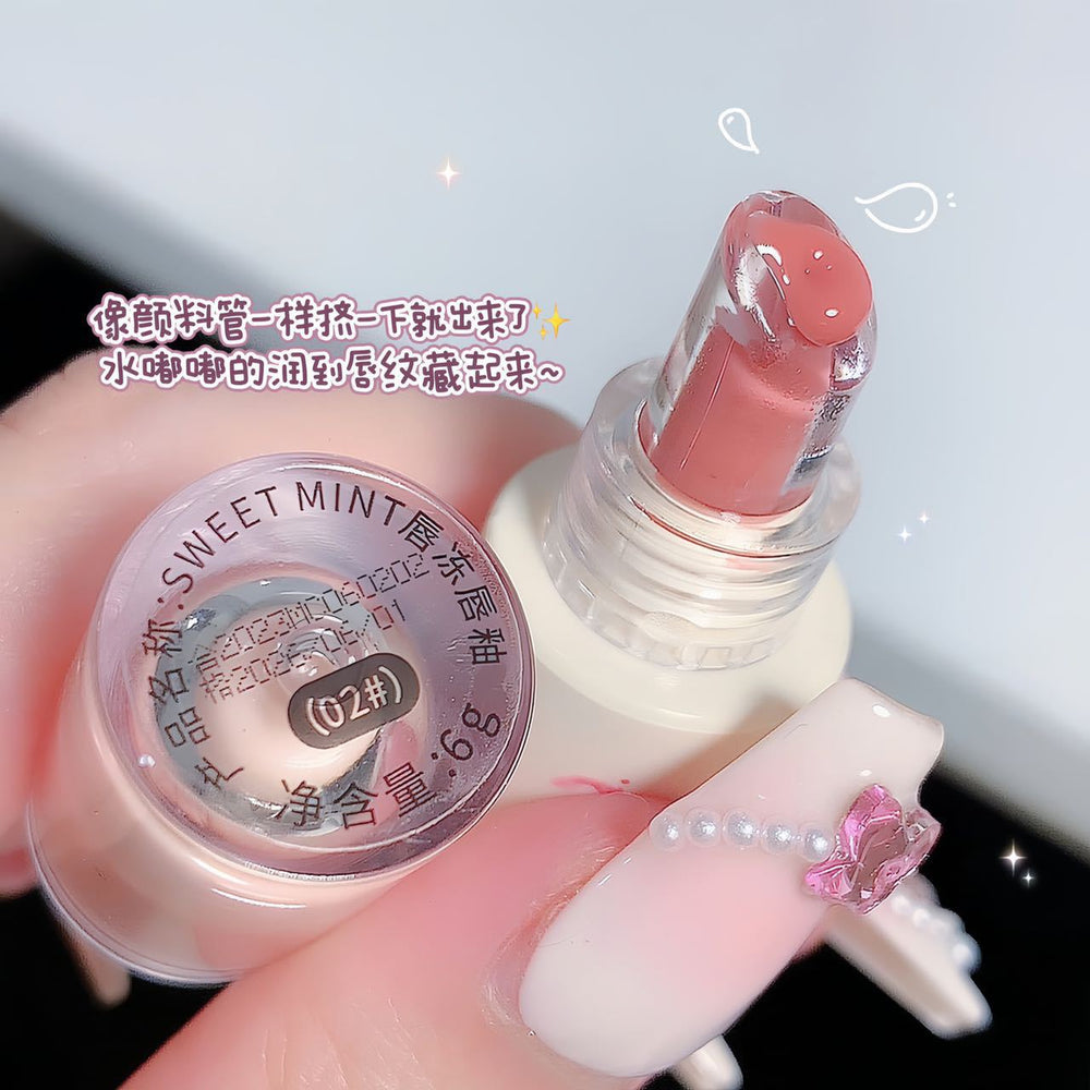 Makeup sweet mint lip jelly lip glaze plump lips moisturizing waterproof not easy to fade water glossy glass lip glaze