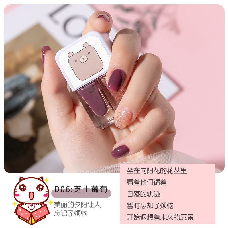 New arrival no-bake gemini water-based peelable transparent nail polish nail polish suitnail polish