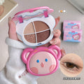 Gege bear cute fantasy eyeshadow palette - four colors: shimmer, matte, soft & sultry, milk tea, and earth tones