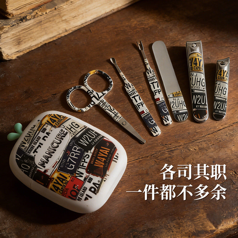 New german-engineered nail clipper 6-piece set, perfect for home use. includes specialized tools for ingrown nails, suitable for both men and women. features a combination of straight and curved blades for a premium, high-quality experience