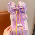 Kids' black and purple kuromi cute ribbon hair clip bow hairpin girl's lolita princess hair accessories
