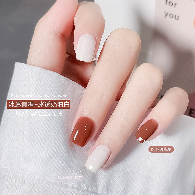 Fall and winter transparent nude bell water-based nail polish no baking quick drying long-lasting non-peelable jelly nail salon nail polish