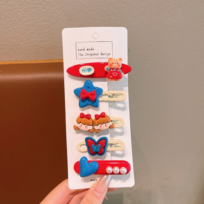 Kids cute cartoon hair clip girl hair accessories side bangs broken hair clip headwear girl good-looking hair clip headwear
