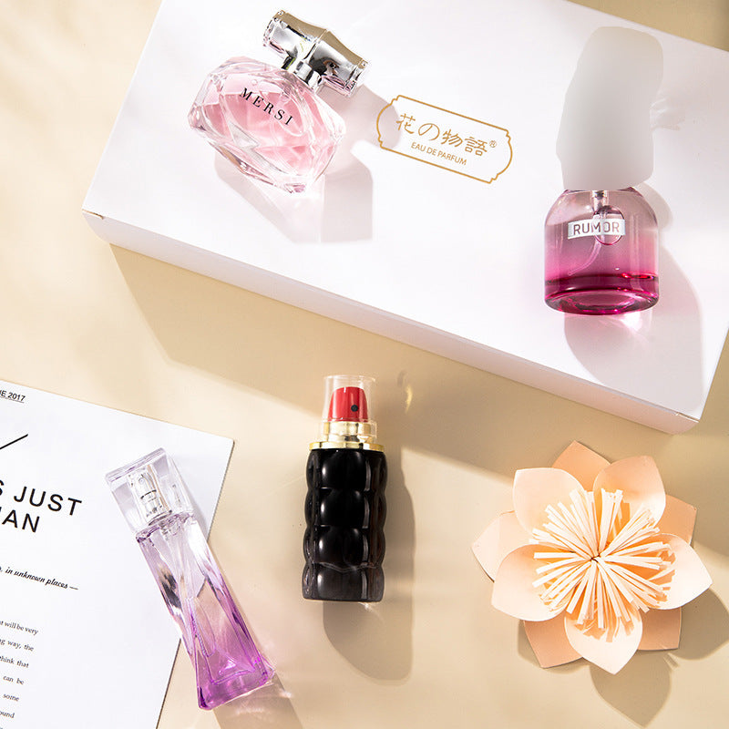 Flower story new women's perfume four-piece set - tiktok live hot seller gift box fragrance perfume wholesale