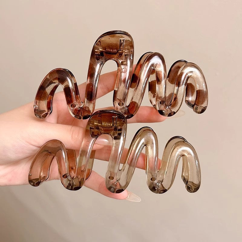 Jelly color wave gripper, back of head hair gripper, hair clip, shark clip, 2024new arrival summer hairpin headwear
