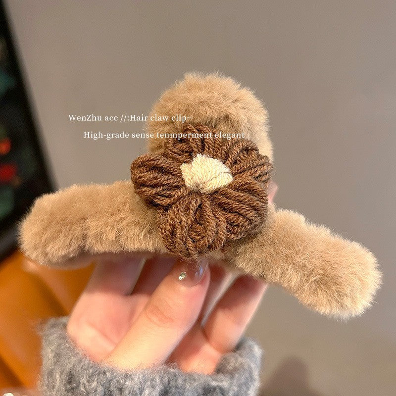 Stuffed gripper female fall and winter large hair clip classy sense ins shark clip hair volume multi-plate hair clip headwear hair accessories