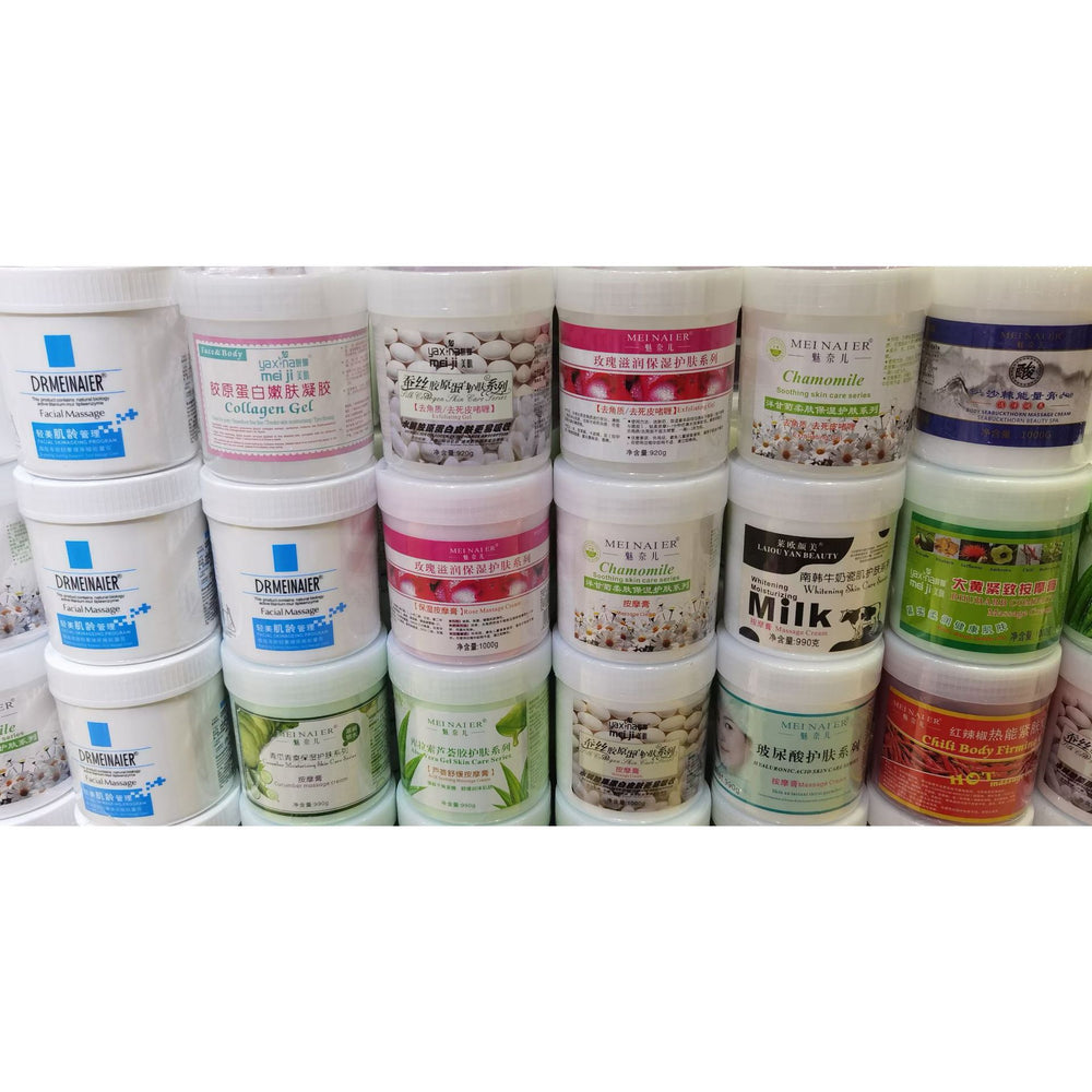 Wholesale cosmetics: exfoliating cream, hydrating moisturizer, exfoliating massage gel, cleansing gel - salon size