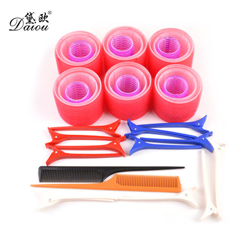 Dionylon hair curler package cross-border lazy curling barrel comb clip pvc packaging ready stock manufacturer direct supply