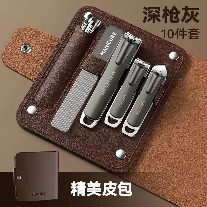 New nail care tool set - premium anti-splash nail clipper set - angled nail clippers for home manicure