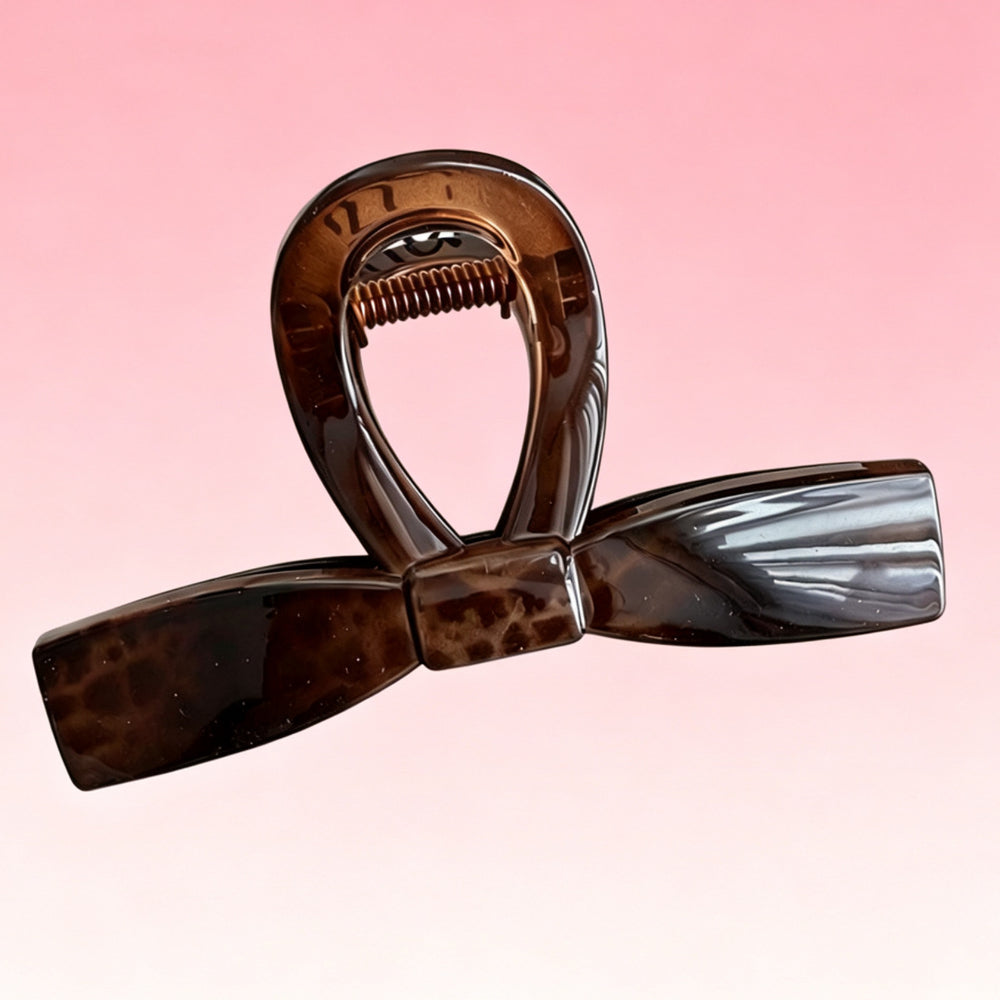 Classy french gripper for women, large leopard print dot bows, back of head, shark clip, hair clip, simple hair accessories
