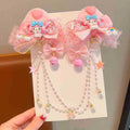 Kids' black and purple kuromi cute ribbon hair clip bow hairpin girl's lolita princess hair accessories