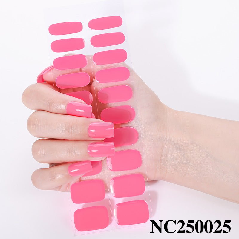 Zhengxiang custom gel nail stickers - waterproof, cross-border, european & american style, solid color nail art stickers, uv light curing, semi-cured nail stickers
