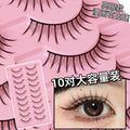 10 pairs of hard stem false eyelashes - voluminous, faux cluster lashes for stage makeup, professional makeup artist grade