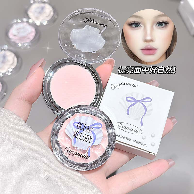 Cappuvini natural volumizing highlighter powder - matte, plumping color for natural, sculpted face, brightens tear troughs and nasolabial folds
