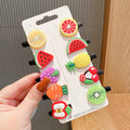 Korean style new children's fruit hair clips rainbow bobby pins mermaid side clips ice cream hair clips cute baby hair accessories