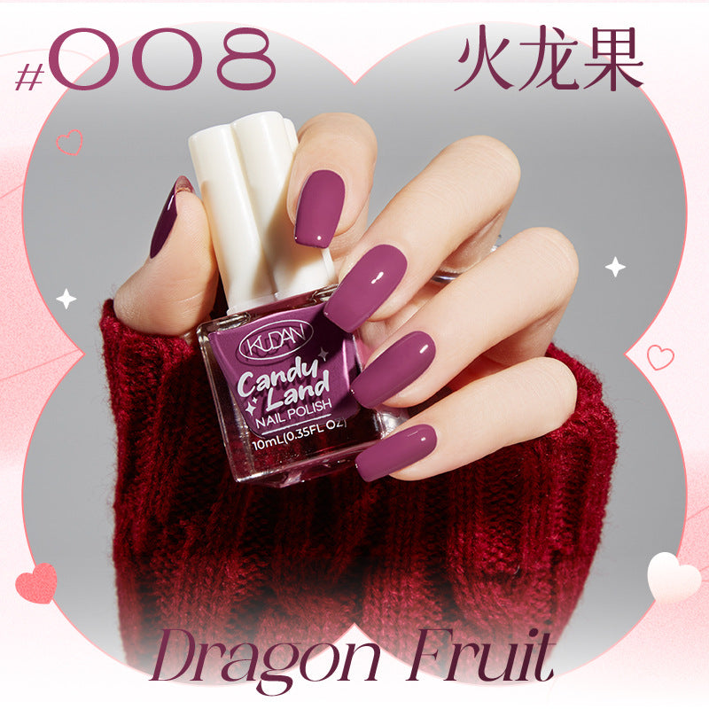 New water-based peel-off nail polish: long-lasting, quick-drying, no-bake, solid color, glitter, nude, and protective base coat - candyland collection