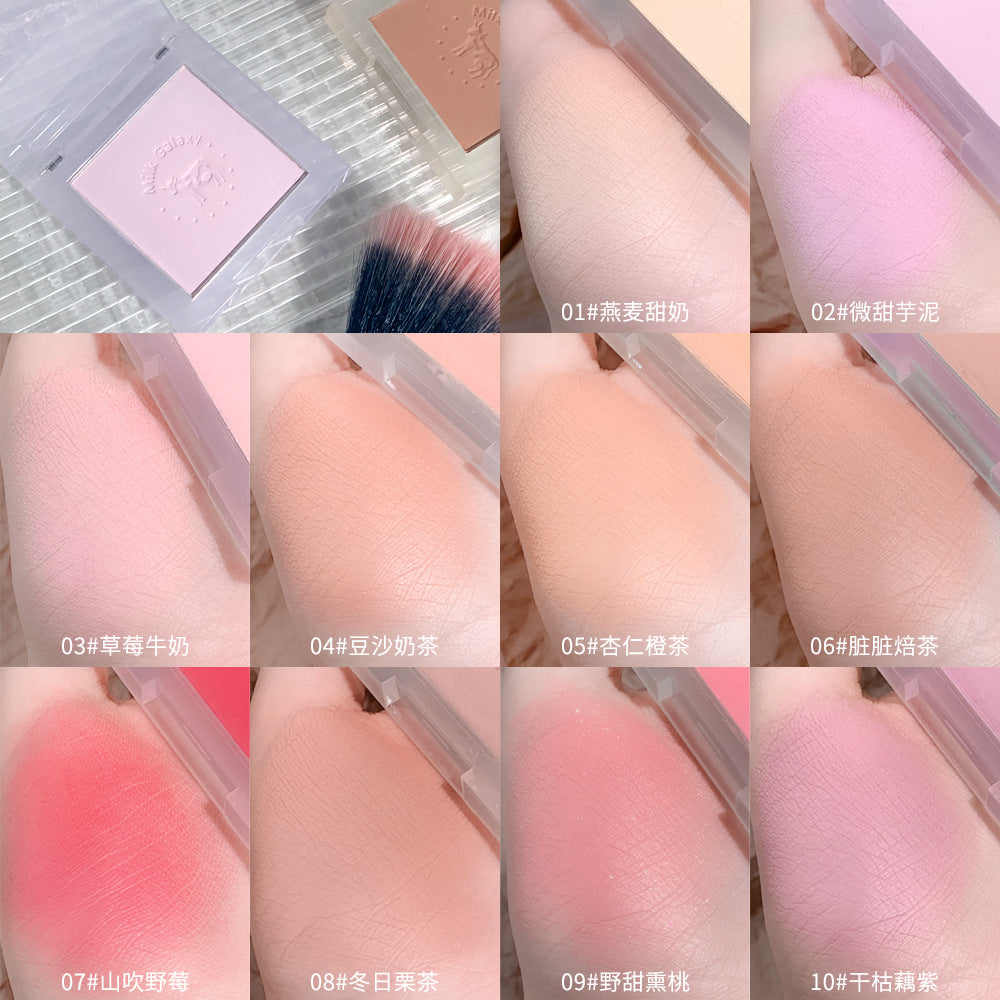 Xixi milk galaxy soft matte blush - color boosting & diminishing shades, blush blue & blush purple, enhance your complexion blush palette