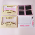 European and american eyelash book large capacity suit diy single cluster fluffy curly false eyelashes glue style soft hair 4 pieces