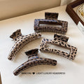 Korean style leopard print hollow square hair clip - minimalist, unique, and trendy claw clip - niche design, new hair accessories for women - wholesale