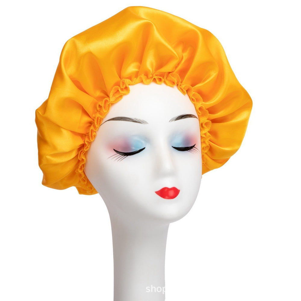 Manufacturer produces and wholesales single-layer shower caps that can be printed with logo, satin shower caps, wig packaging shower caps