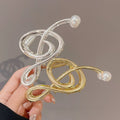 Casualclassy sense of musical note gripper female elegant metal texture shark clip stylish design clip headwear hair clip