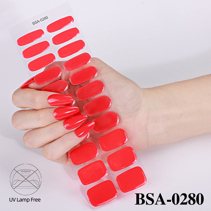 no-bake gel manicure stickers waterprooffashionpure color nail stickers no cure gel nail wraps