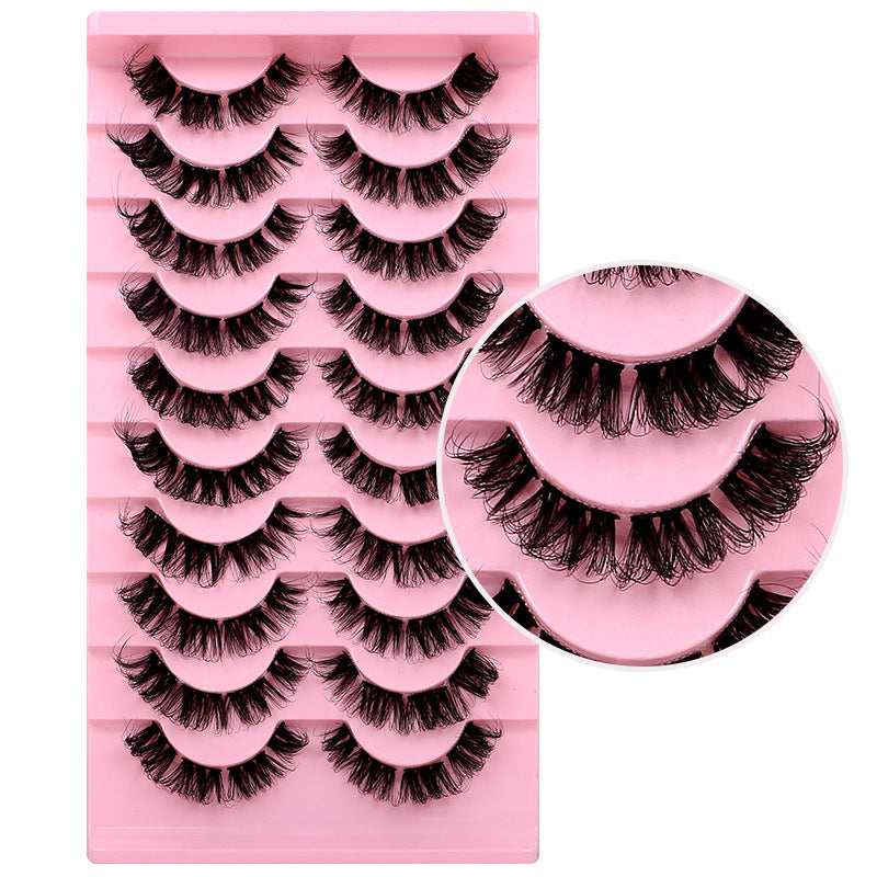 European and american segmented false eyelashes russian volume 3dstereo large curvature european and american thick false eyelashes glue style