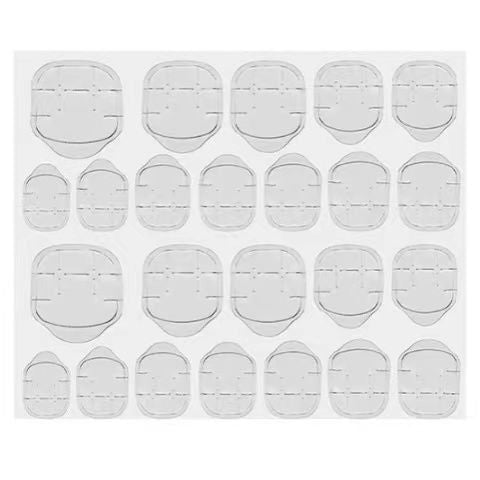 Jelly glue 24 stickers printing manicure jelly stickers transparent yellow glue wearable nail patch double-sided tape waterproof convenient jelly stickers