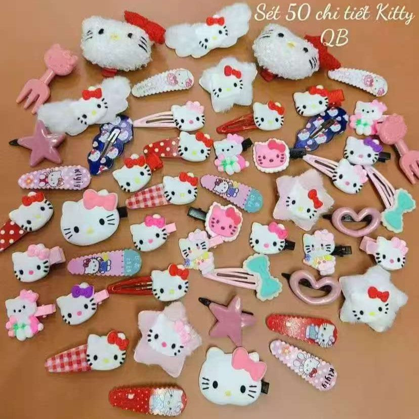 Cute custard bear series hair clip set - sweet & girly bang clips & high-elastic hair ties wholesale