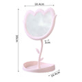 Flower makeup mirror dressing mirror student makeup mirror storage for home desktop desktop plastic home table mirror