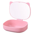 Cat ear storage makeup mirror - student dorm, plastic, home use, beauty mirror, touch-up mirror, portable home glass mirror