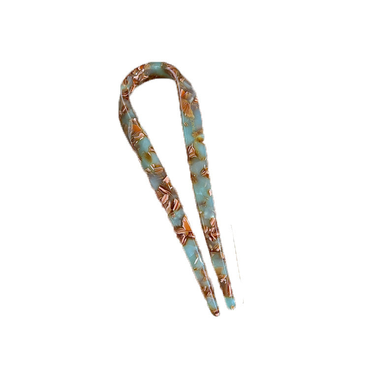 U-shaped acetate hairpin for women, classy sense of ins, new chinoiserie hairpin, headwear, casual modern daily hairpin