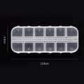 Nail art 12-compartment long storage box - clear acrylic jewelry rhinestone organizer - wholesale from manufacturer