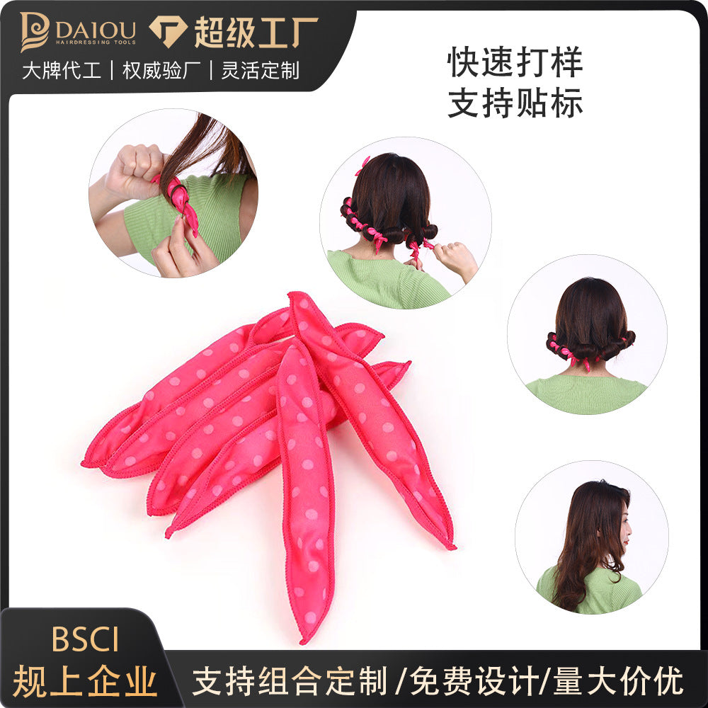 Curling handy gadget hair curl polka dot sponge curling sleep hair curl dry hair curler big wave pear flower curling iron