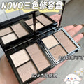 Novo sculpting multi-effect tri-color contour palette - all-in-one face sculpting, highlighting, contouring, and nose shadow palette for women