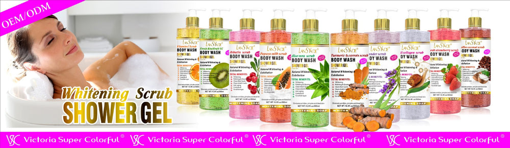 export kojic acid brightening body wash with collagen exfoliating & rejuvenating scrub, 500ml