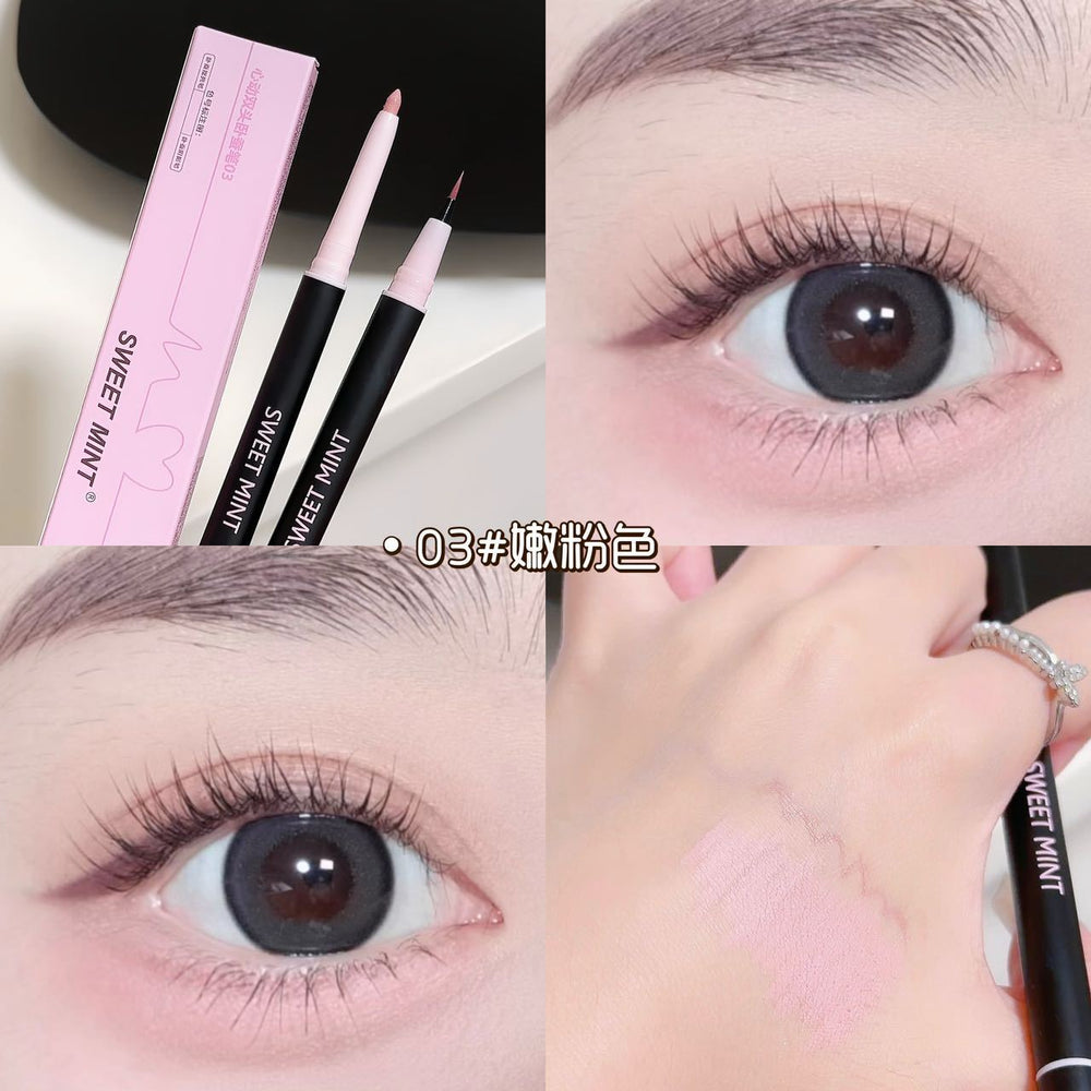 Domestic sweet mimt heartbeat double-headed silkworm pen for women highlighting and brightening outlining to shadow dual-purpose eyeliner